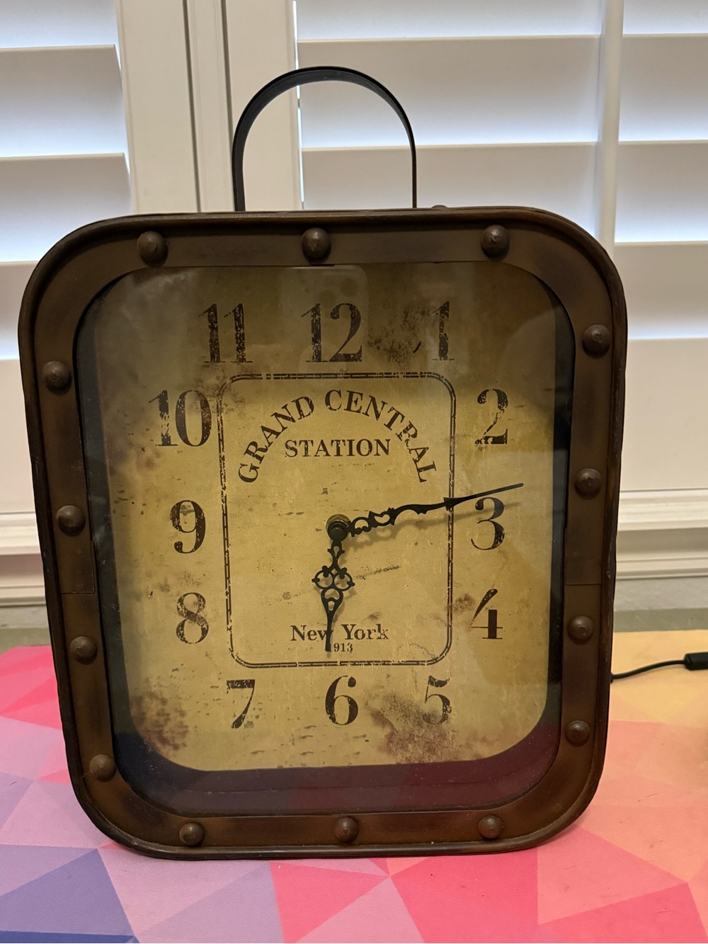 Grand Central Station Vintage-Style Brown Wall Clock